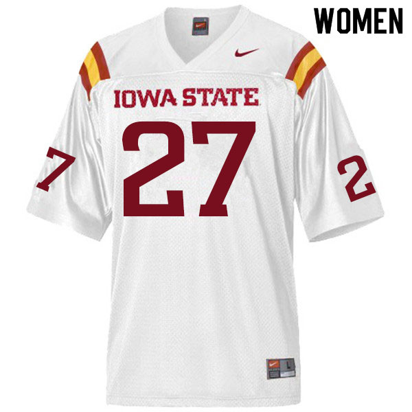 Iowa State Cyclones Women's #27 Amechie Walker Nike NCAA Authentic White College Stitched Football Jersey AN42A70PX